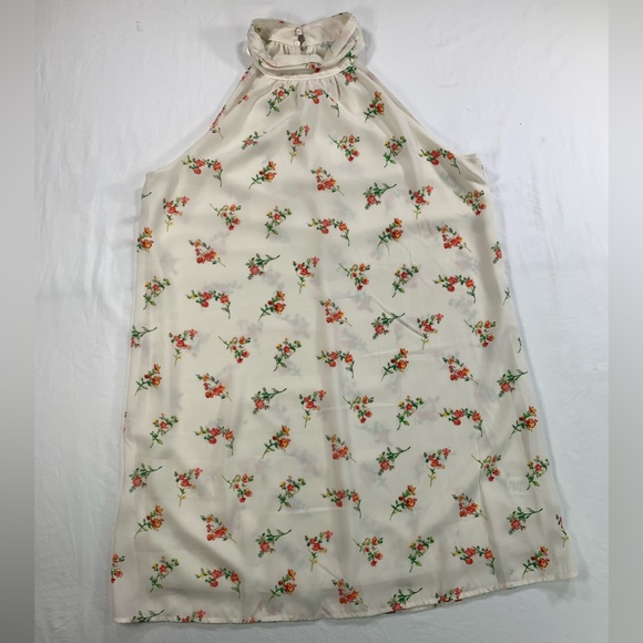 Lush Dresses & Skirts - Floral Haulter Top Dress All Over Pattern Cream Off White Women's Size M